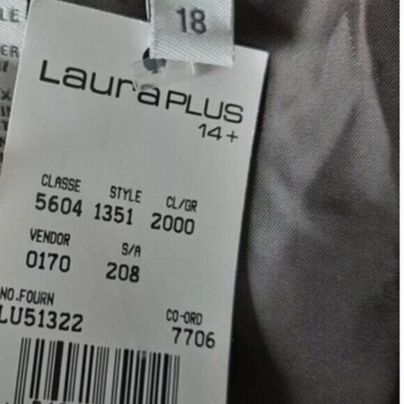 LAURA PLUS / Light Fabric Tweed Midi Skirt Brown & Cream Sz 18 - Picture 9 of 9